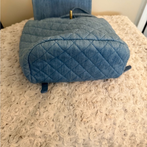 CHANEL Light Blue Quilted Backpack - Picture 10 of 16